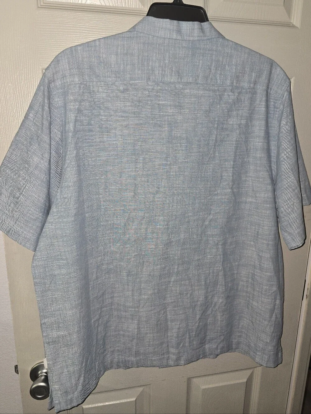 NWT Cubavera Cotton Button-up Collared Shirt Agean Blue Men's XXL